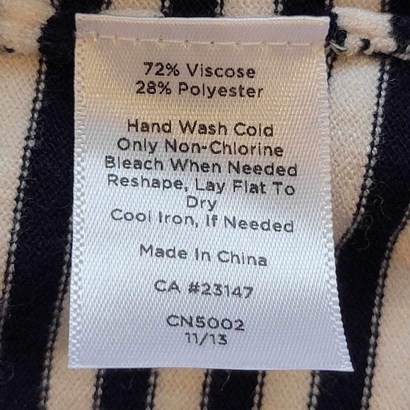 Talbots Sweater Women's Large Blue White Striped 3/4 Sleeve Pullover Sweater - Picture 7 of 8